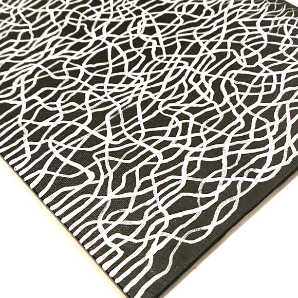 Black and White Mycelium Network / Connected  Consciousness Painting - Original - Picture 6 of 9